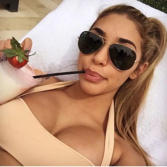 Ray ban aviator sunglasses with gold frame - Picture 1 of 8